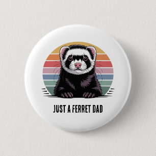 Ferret dad t-shirt 6 cm round badge