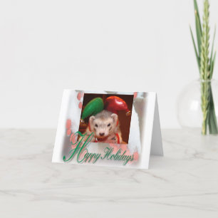 Ferret Elf Christmas Card