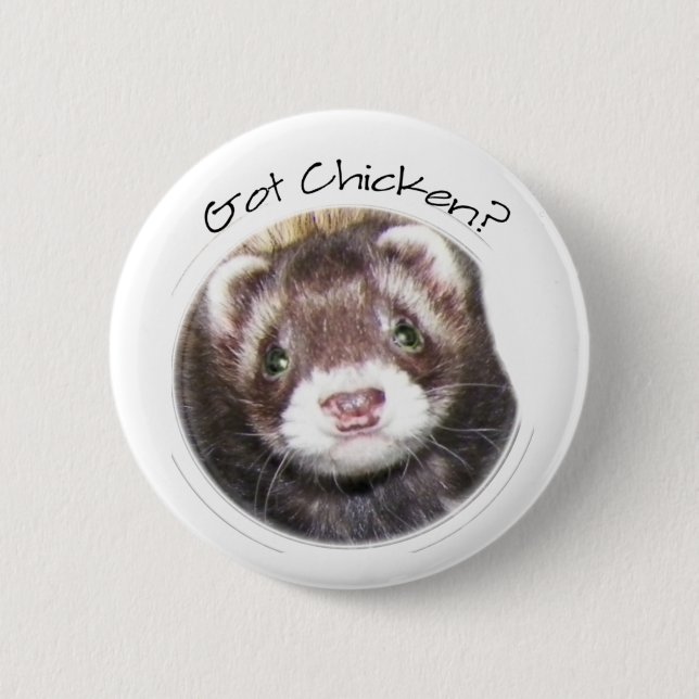 Ferret Face Picture 6 Cm Round Badge (Front)