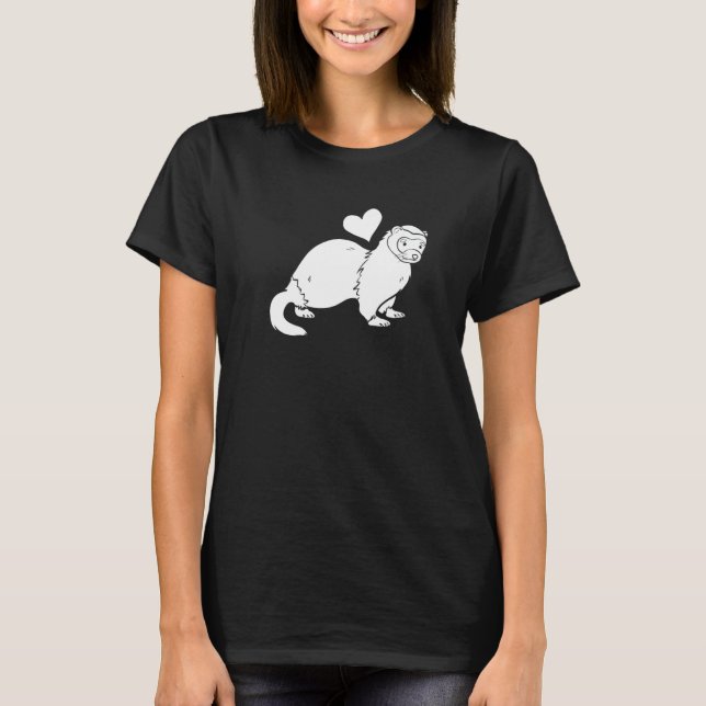 Ferret Heart - Furry Animal Weasel Ferret Premium T-Shirt (Front)