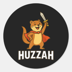 Ferret Huzzah Knight Sword Funny For Men Women Kid Classic Round Sticker