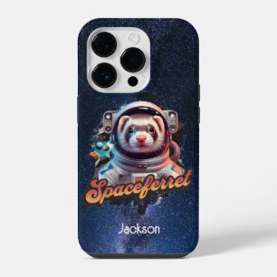 Ferret in a Spacesuit and Stars iPhone 14 Pro Case