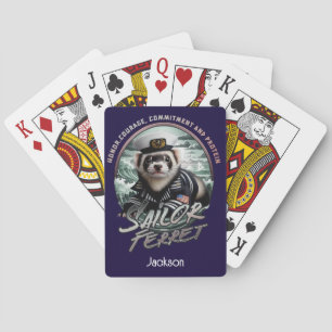 Ferret in Sailor Suit and Oceans Playing Cards