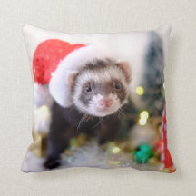 Ferret in Santa Hat Christmas Decoration