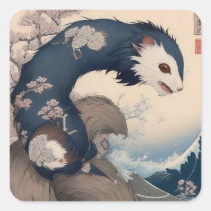 Ferret - Japan Square Sticker