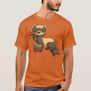 Ferret Japanese Noodles Kawaii Ramen T-Shirt