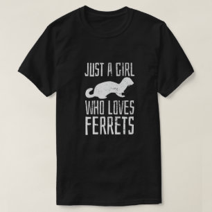 Ferret Just A Girl Who Loves Ferrets Cute Vintage  T-Shirt