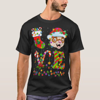 Ferret Lover Xmas Lighting Santa Love Ferret Chris T-Shirt