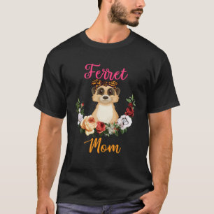 Ferret Mum Floral Ferret Bow Tie  Mother s Day T-Shirt