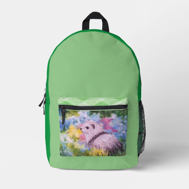 Ferret N Flowers Backpack (Front)