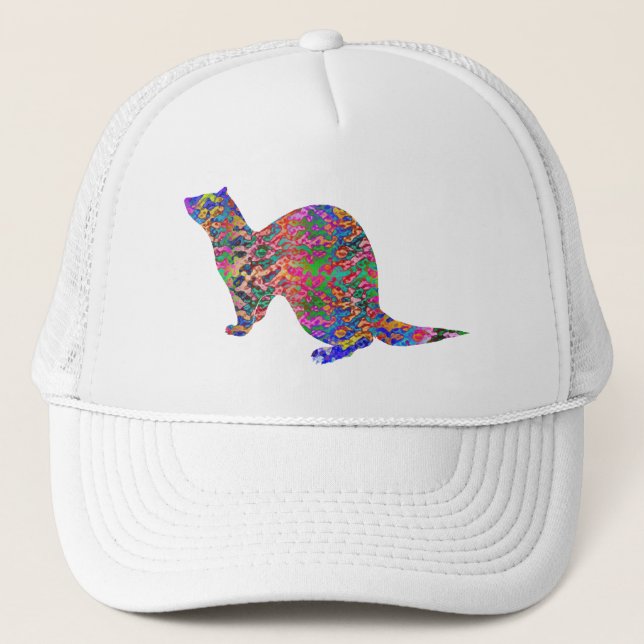 Ferret of the rainbow colour trucker hat (Front)
