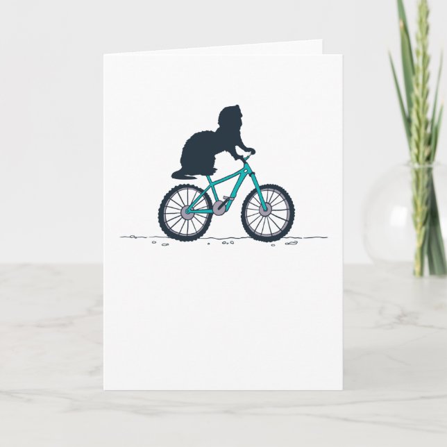 Ferret on a bicycle card (Front)