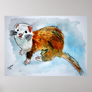 ferret painting pet painting art poster prints