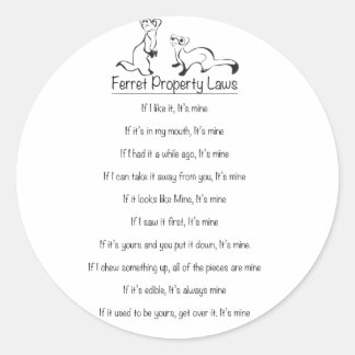 Ferret Property Laws Sticker