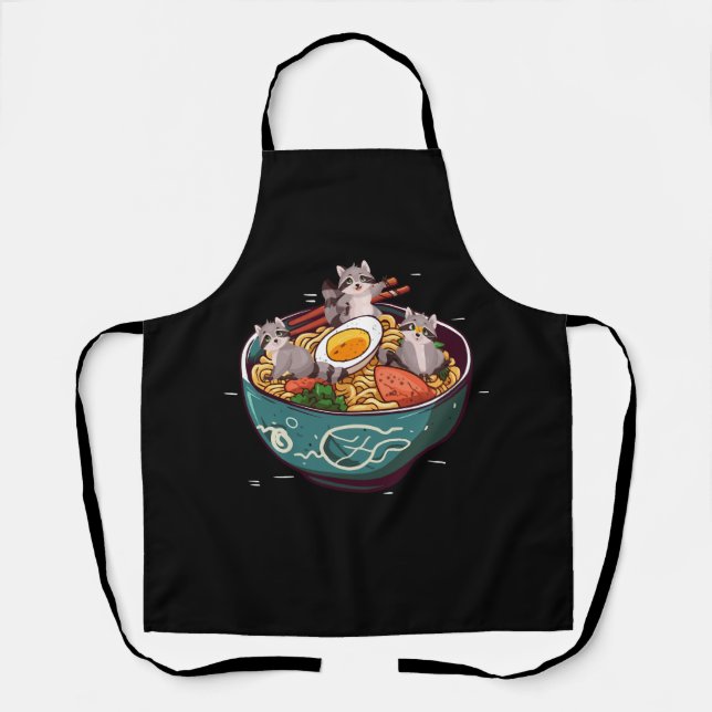 Ferret Ramen Noodles Anime Kawaii Japanese Otaku J Apron (Front)