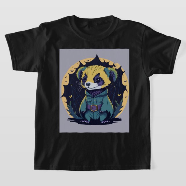 Ferret Spooky Party T-Shirt (Laydown)