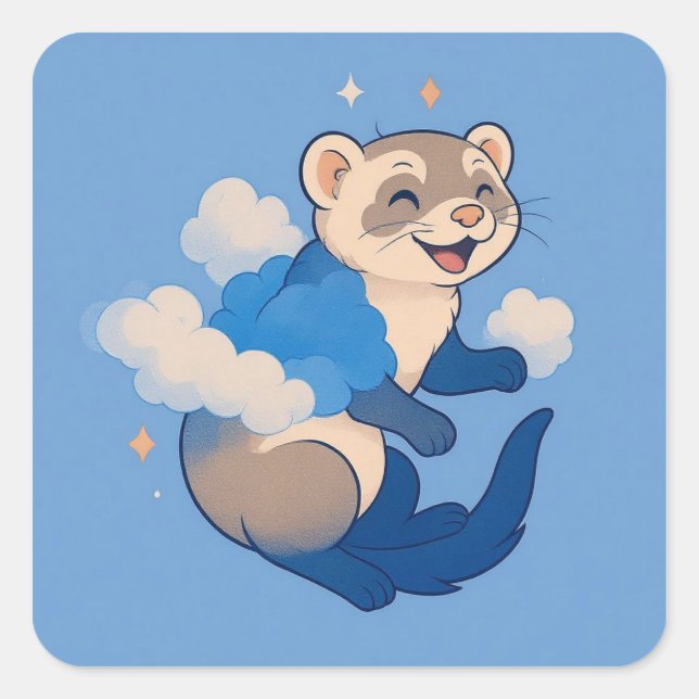 Ferret Square Sticker (Front)