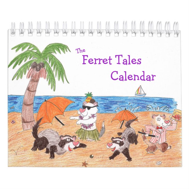 Ferret Tales Calendar: Illustrated Cartoon Ferrets Calendar (Cover)
