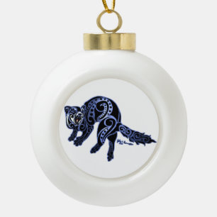Ferret Trybe: War Dance! Ceramic Ball Christmas Ornament