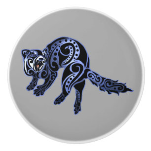 Ferret Trybe: War Dance! Ceramic Knob