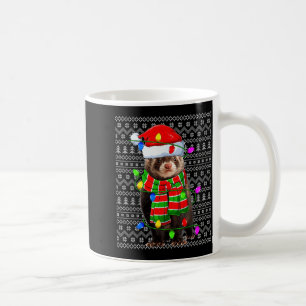 Ferret Ugly Xmas Lighting Santa Ferret Christmas Coffee Mug