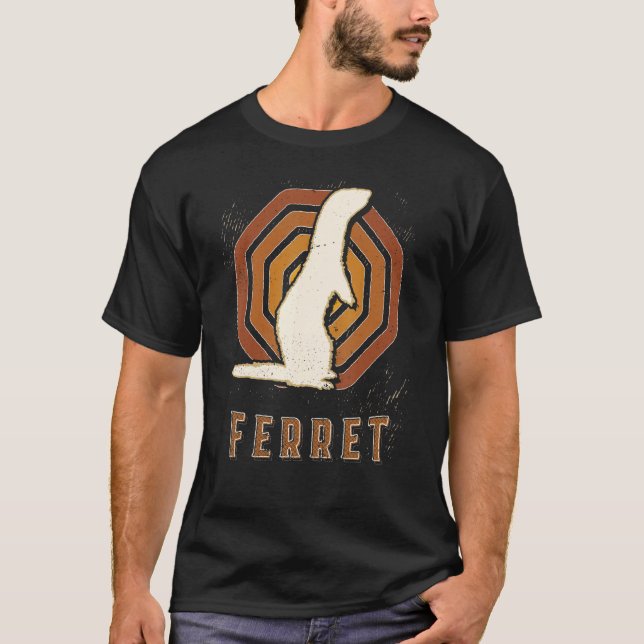 Ferret Vintage Retro Classic Animal Love T-Shirt (Front)