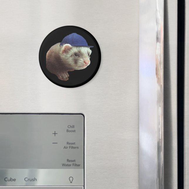 Ferret Wearing Hat Magnet (In Situ (Fridge))