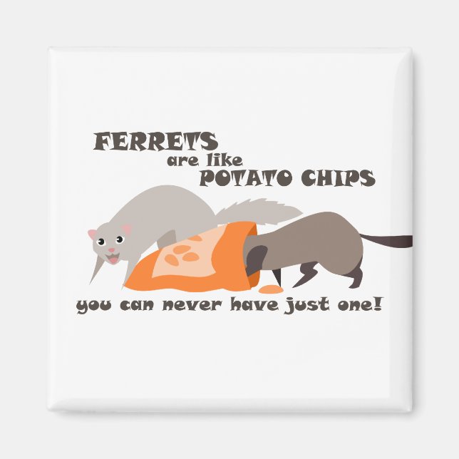 Ferrets are Like Potato Chips Magnet (Front)