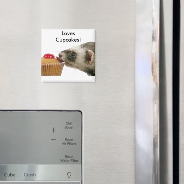 Ferrets Love Cupcakes Magnet (In Situ (Fridge))