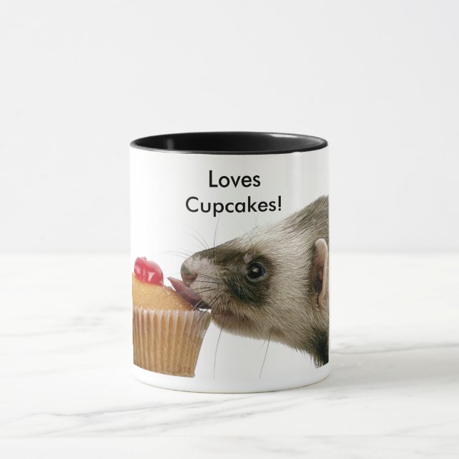 Ferrets Love Cupcakes Mug (Center)