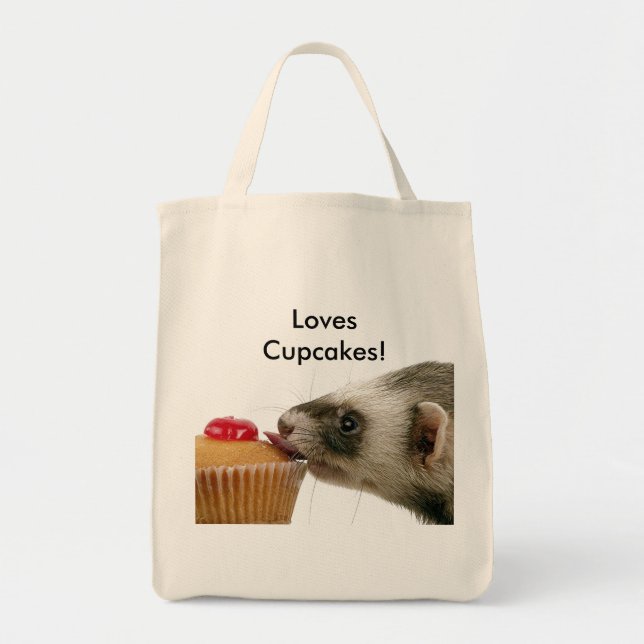 Ferrets Love Cupcakes Tote Bag (Front)