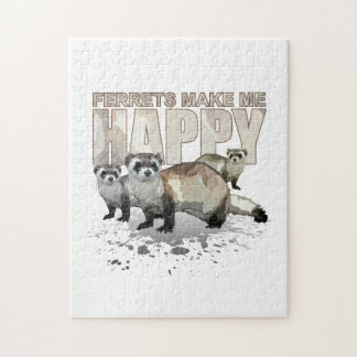 Ferrets Make Me Happy Jigsaw Puzzle