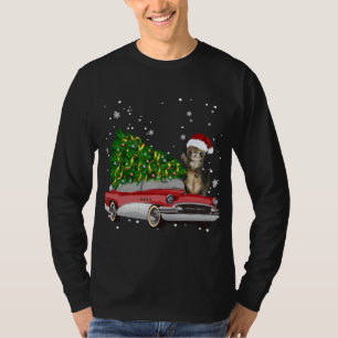 Ferrets Rides Red Truck Christmas Tree Xmas T-Shirt