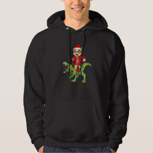 Ferrets Riding Dinosaur Rex Christmas Tree Santa B Hoodie