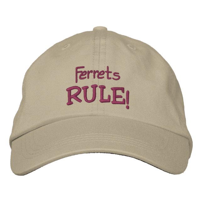 Ferrets Rule Cute  Embroidered Hat (Front)