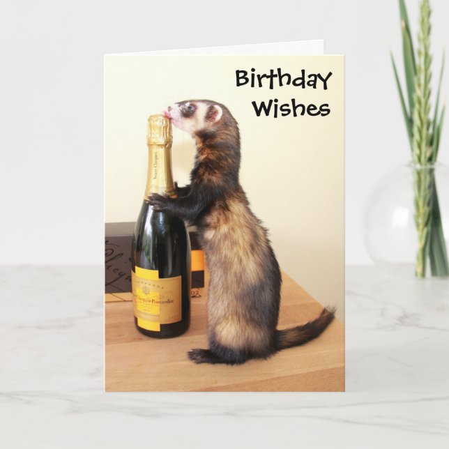 Ferrety Birthday Wishes Card (Front)