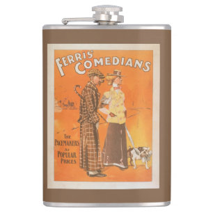 Ferris Comedians "Pacemakers at Popular Prices" Hip Flask