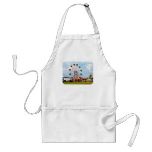 Ferris Wheel Against Blue Sky Standard Apron