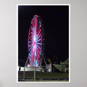 Ferris Wheel at Night Poster