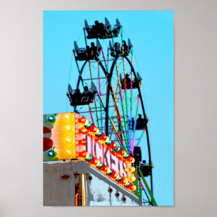 Ferris Wheel at the County Fair Poster