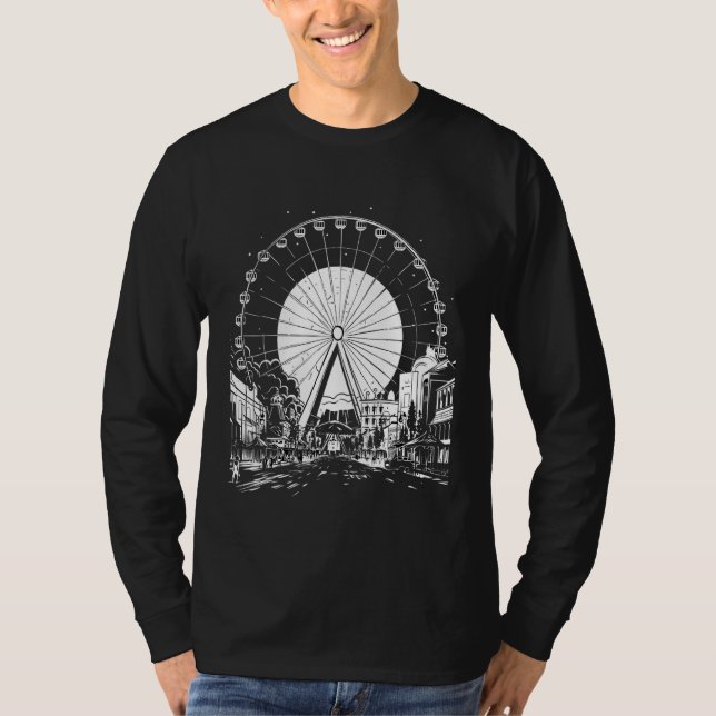 Ferris Wheel Carnival Festival County Fair Amuseme T-Shirt (Front)