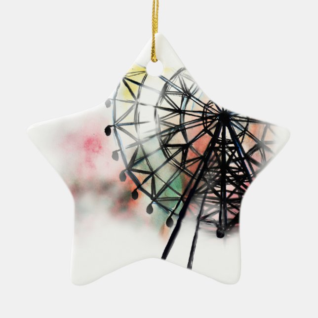 Ferris Wheel Ceramic Tree Decoration (Front)
