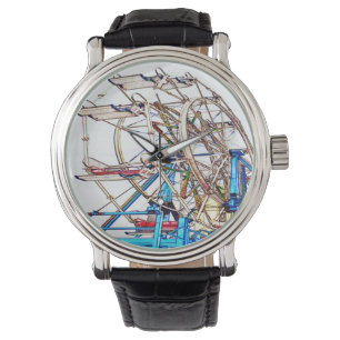 Ferris Wheel-Chalk Outline by Shirley Taylor Watch