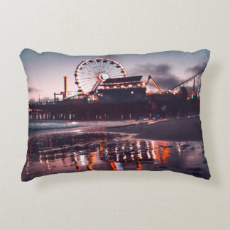Ferris wheel during golden hour decorative cushion