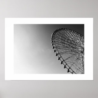 Ferris Wheel in Black and White Poster