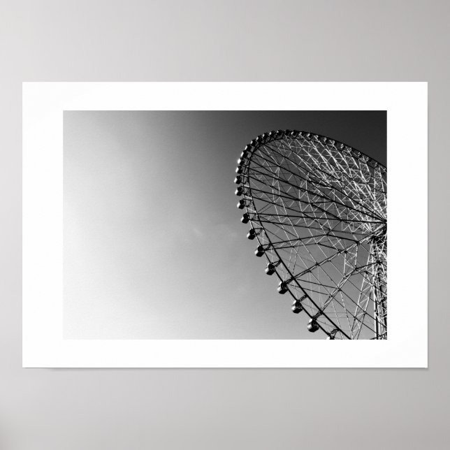 Ferris Wheel in Black and White Poster (Front)