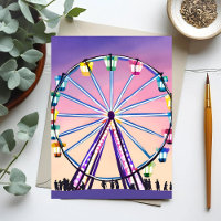 Ferris Wheel Sunset | Beautiful Watercolor