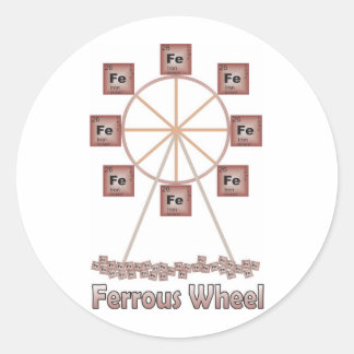 Ferrous Wheel Iron Chemistry Item Classic Round Sticker