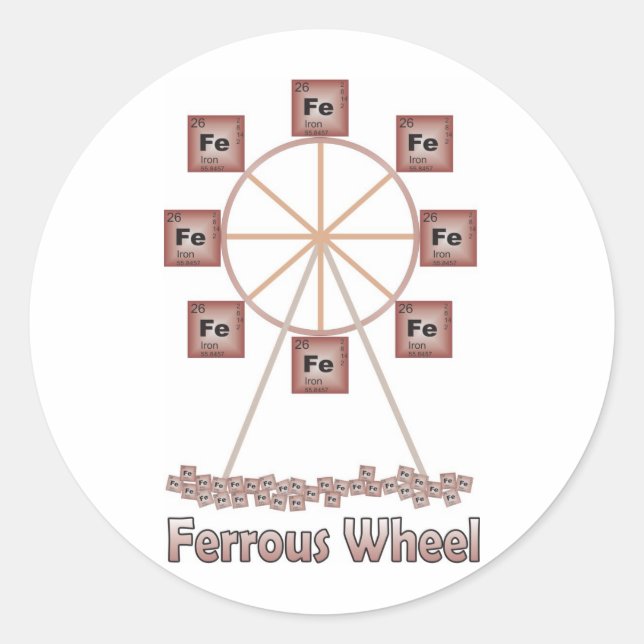 Ferrous Wheel Iron Chemistry Item Classic Round Sticker (Front)