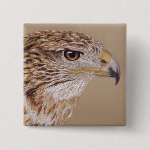 Ferruginous Hawk 15 Cm Square Badge